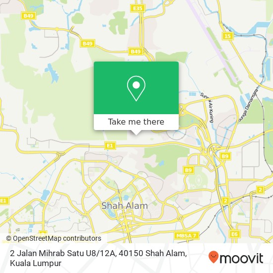 2 Jalan Mihrab Satu U8 / 12A, 40150 Shah Alam map