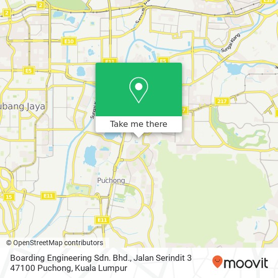 Boarding Engineering Sdn. Bhd., Jalan Serindit 3 47100 Puchong map