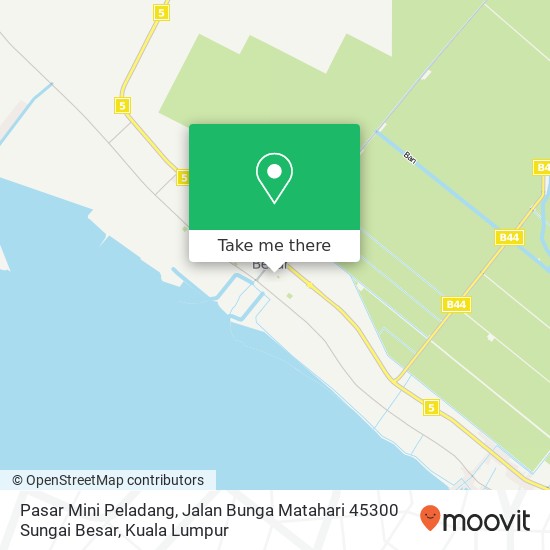 Peta Pasar Mini Peladang, Jalan Bunga Matahari 45300 Sungai Besar