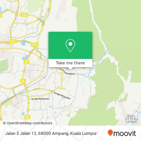 Peta Jalan 3 Jalan 12, 68000 Ampang