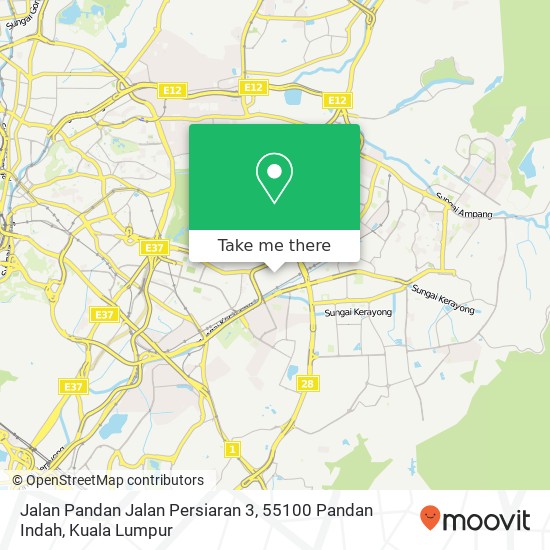 Peta Jalan Pandan Jalan Persiaran 3, 55100 Pandan Indah