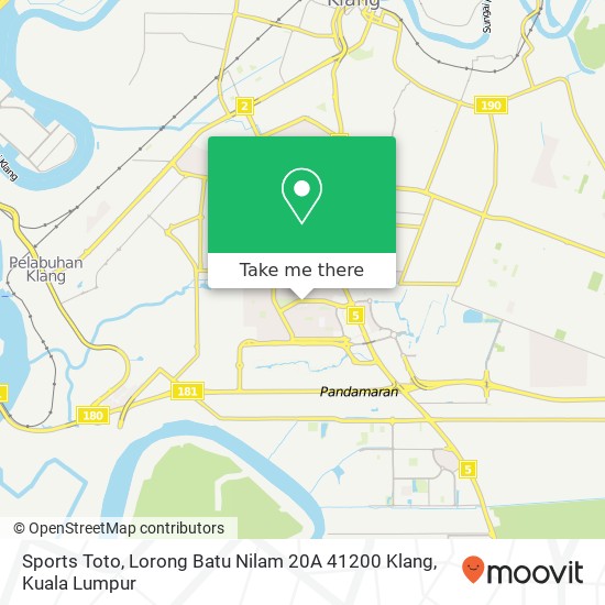 Peta Sports Toto, Lorong Batu Nilam 20A 41200 Klang