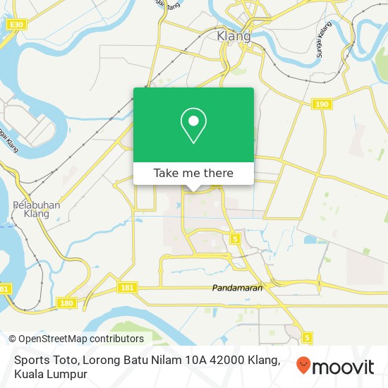 Peta Sports Toto, Lorong Batu Nilam 10A 42000 Klang
