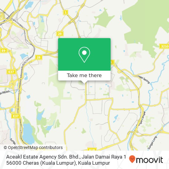 Aceakl Estate Agency Sdn. Bhd., Jalan Damai Raya 1 56000 Cheras (Kuala Lumpur) map
