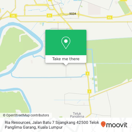 Peta Ria Resources, Jalan Batu 7 Sijangkang 42500 Telok Panglima Garang