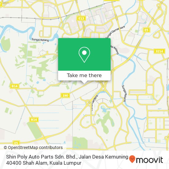 Peta Shin Poly Auto Parts Sdn. Bhd., Jalan Desa Kemuning 40400 Shah Alam