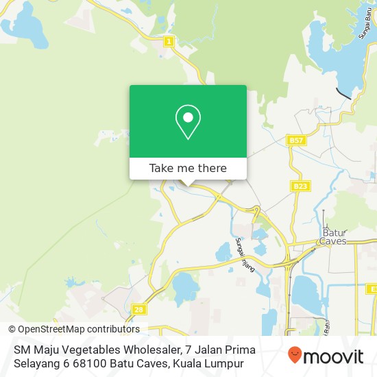 Peta SM Maju Vegetables Wholesaler, 7 Jalan Prima Selayang 6 68100 Batu Caves