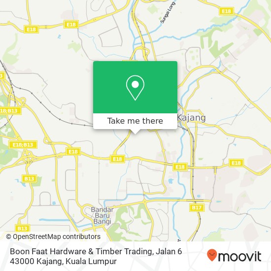 Peta Boon Faat Hardware & Timber Trading, Jalan 6 43000 Kajang