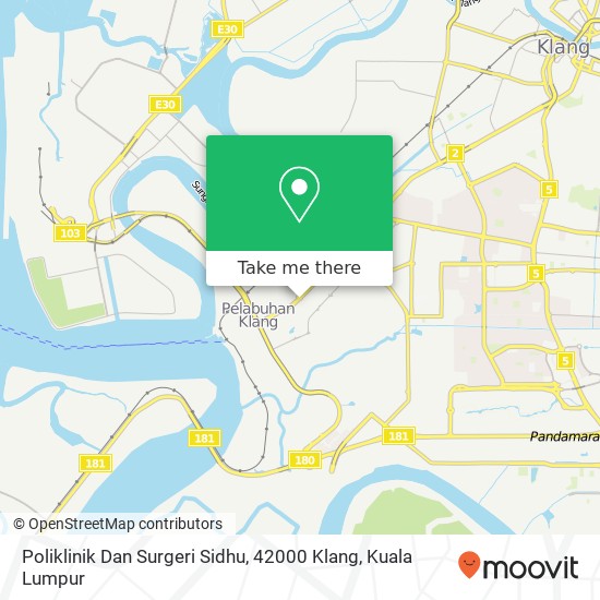 Peta Poliklinik Dan Surgeri Sidhu, 42000 Klang