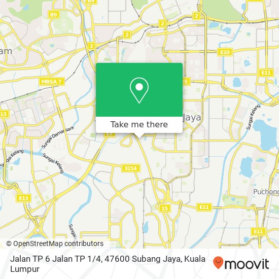 Peta Jalan TP 6 Jalan TP 1 / 4, 47600 Subang Jaya
