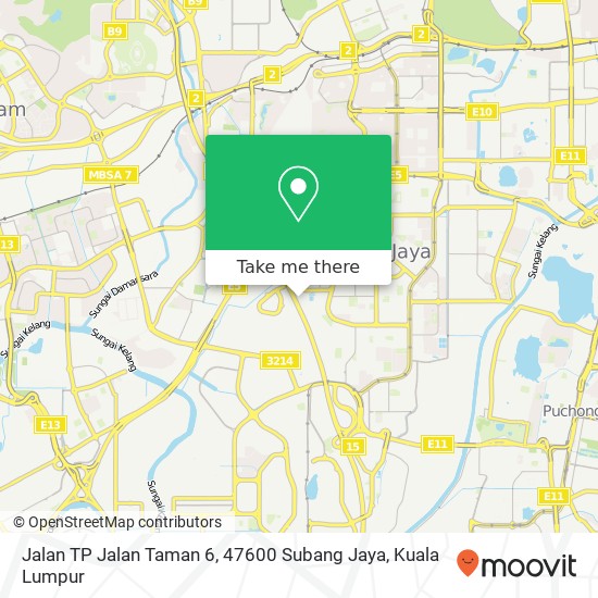 Jalan TP Jalan Taman 6, 47600 Subang Jaya map