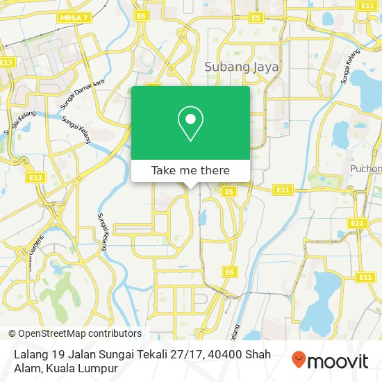 Peta Lalang 19 Jalan Sungai Tekali 27 / 17, 40400 Shah Alam