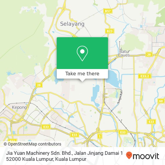 Jia Yuan Machinery Sdn. Bhd., Jalan Jinjang Damai 1 52000 Kuala Lumpur map