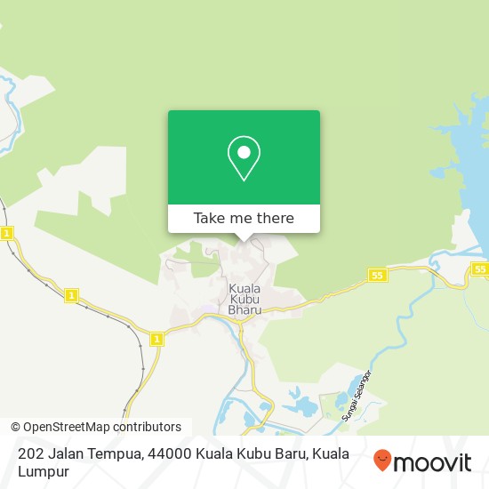 202 Jalan Tempua, 44000 Kuala Kubu Baru map