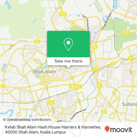 Kelab Shah Alam Hash House Harriers & Harriettes, 40000 Shah Alam map