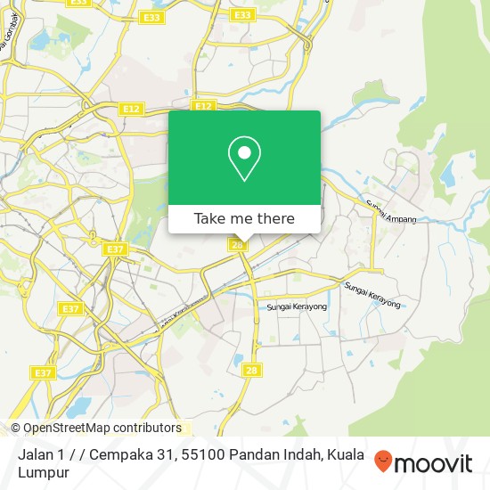 Peta Jalan 1 / / Cempaka 31, 55100 Pandan Indah