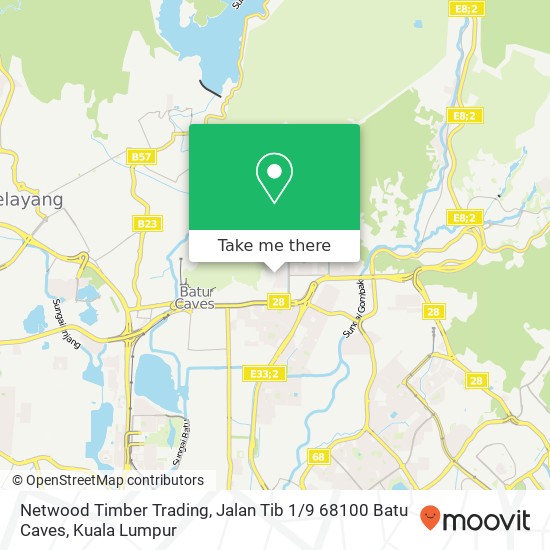 Peta Netwood Timber Trading, Jalan Tib 1 / 9 68100 Batu Caves