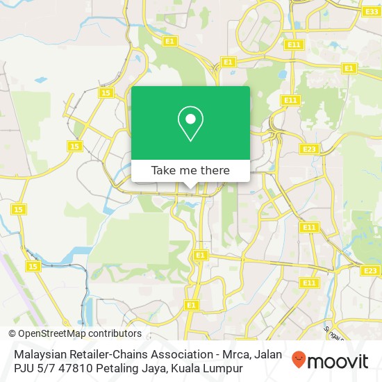 Malaysian Retailer-Chains Association - Mrca, Jalan PJU 5 / 7 47810 Petaling Jaya map