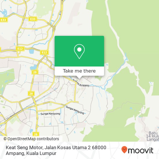 Keat Seng Motor, Jalan Kosas Utama 2 68000 Ampang map