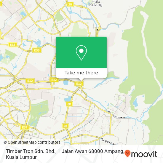 Timber Tron Sdn. Bhd., 1 Jalan Awan 68000 Ampang map