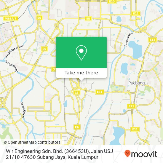 Peta Wir Engineering Sdn. Bhd. (366453U), Jalan USJ 21 / 10 47630 Subang Jaya