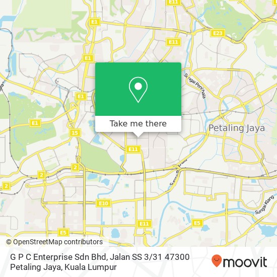 Peta G P C Enterprise Sdn Bhd, Jalan SS 3 / 31 47300 Petaling Jaya