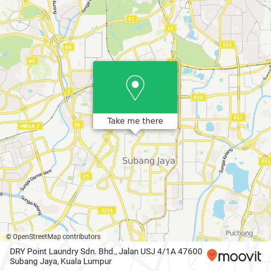 Peta DRY Point Laundry Sdn. Bhd., Jalan USJ 4 / 1A 47600 Subang Jaya