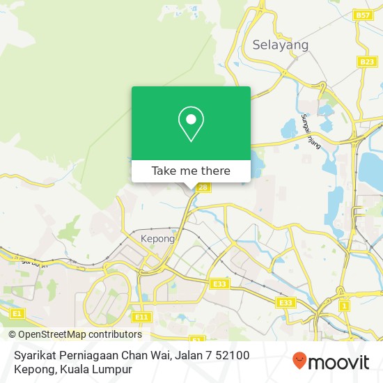 Syarikat Perniagaan Chan Wai, Jalan 7 52100 Kepong map