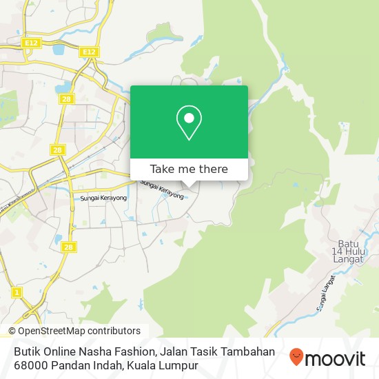 Butik Online Nasha Fashion, Jalan Tasik Tambahan 68000 Pandan Indah map