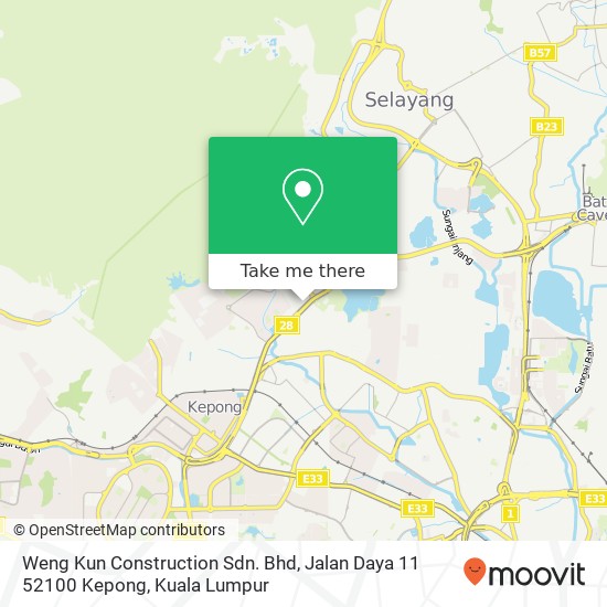 Peta Weng Kun Construction Sdn. Bhd, Jalan Daya 11 52100 Kepong