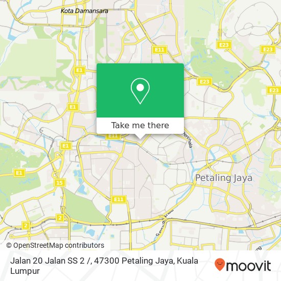 Peta Jalan 20 Jalan SS 2 /, 47300 Petaling Jaya