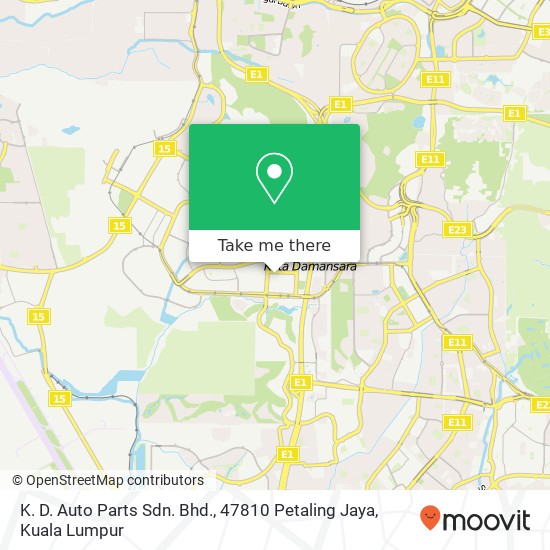 Peta K. D. Auto Parts Sdn. Bhd., 47810 Petaling Jaya