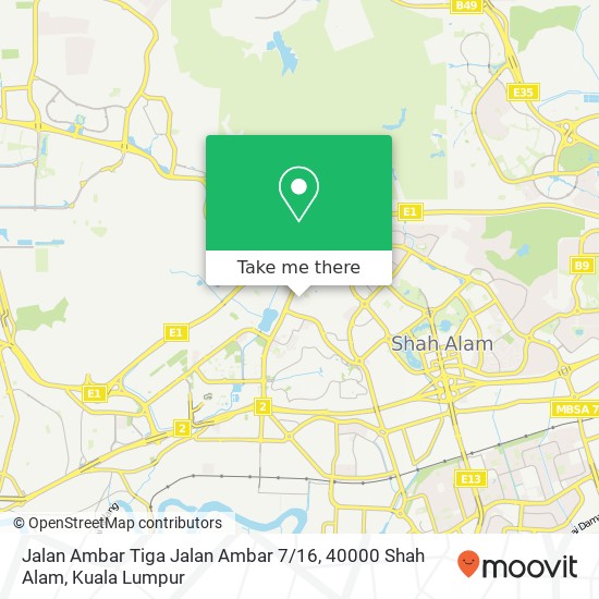Peta Jalan Ambar Tiga Jalan Ambar 7 / 16, 40000 Shah Alam