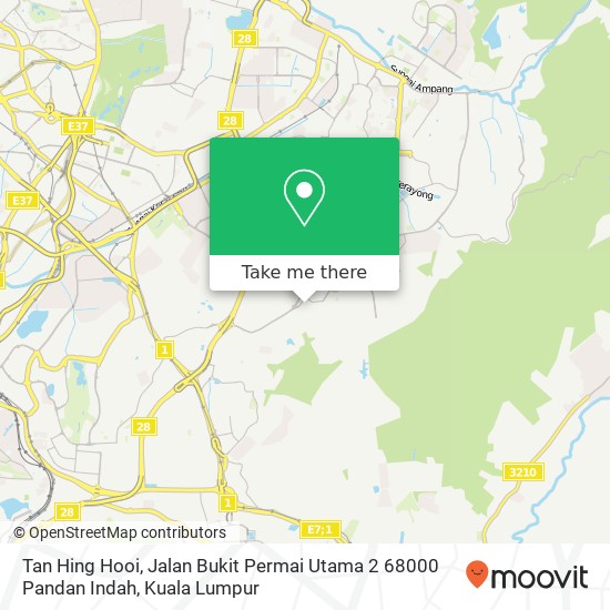 Peta Tan Hing Hooi, Jalan Bukit Permai Utama 2 68000 Pandan Indah