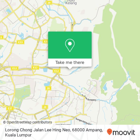 Peta Lorong Chong Jalan Lee Hing Neo, 68000 Ampang