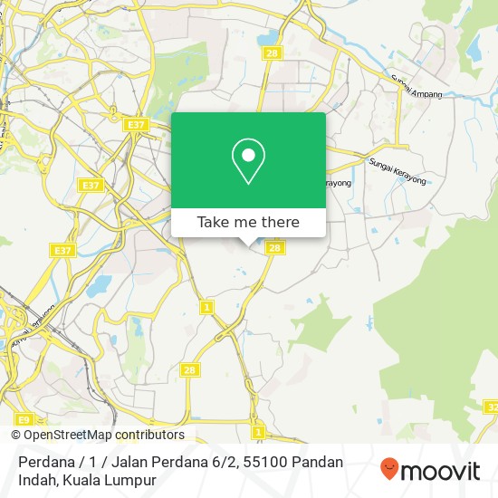 Perdana / 1 / Jalan Perdana 6 / 2, 55100 Pandan Indah map