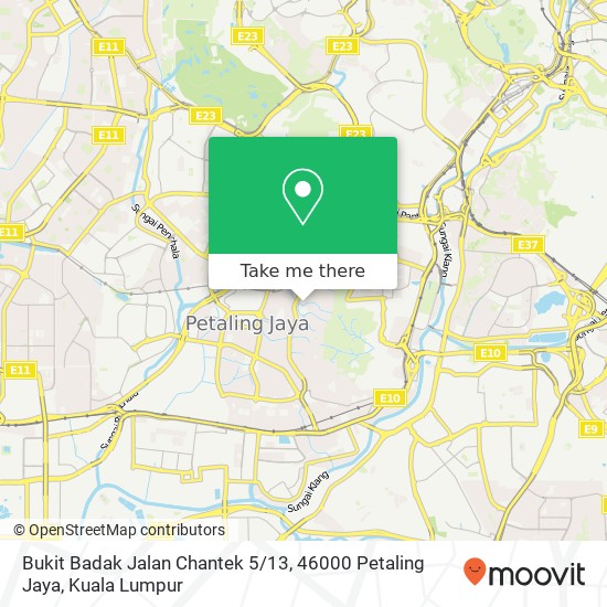 Peta Bukit Badak Jalan Chantek 5 / 13, 46000 Petaling Jaya