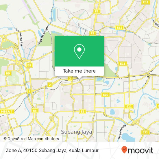 Zone A, 40150 Subang Jaya map