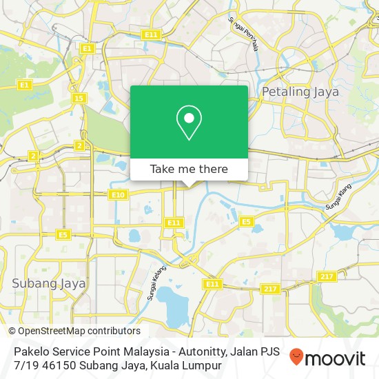 Peta Pakelo Service Point Malaysia - Autonitty, Jalan PJS 7 / 19 46150 Subang Jaya