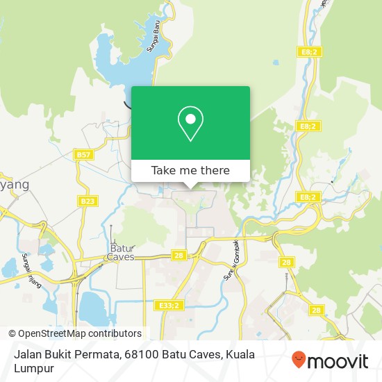 Peta Jalan Bukit Permata, 68100 Batu Caves