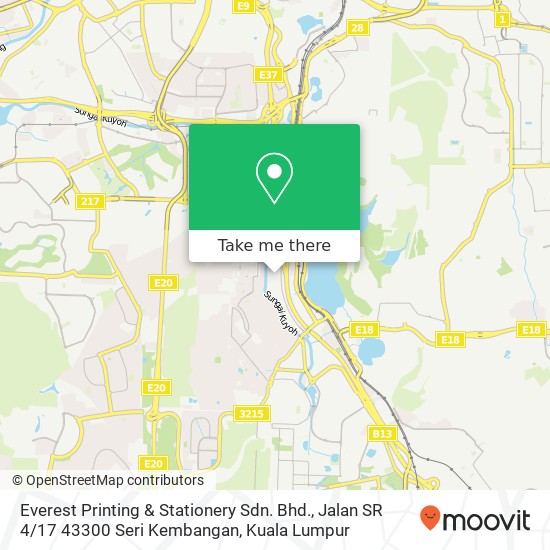 Everest Printing & Stationery Sdn. Bhd., Jalan SR 4 / 17 43300 Seri Kembangan map