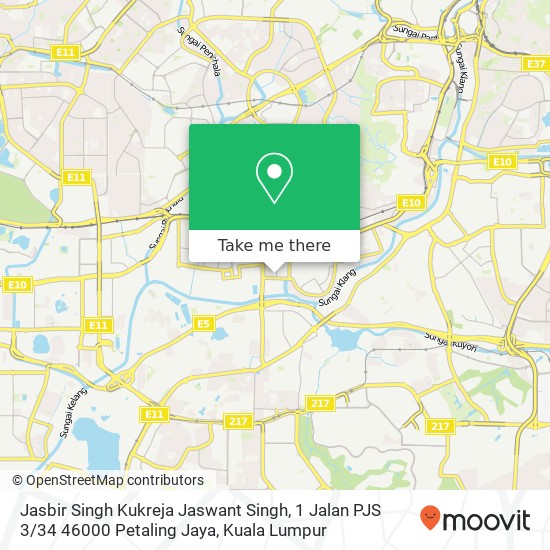 Peta Jasbir Singh Kukreja Jaswant Singh, 1 Jalan PJS 3 / 34 46000 Petaling Jaya