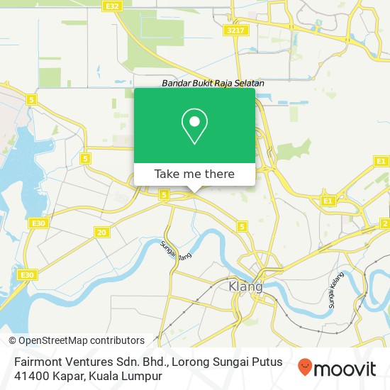 Peta Fairmont Ventures Sdn. Bhd., Lorong Sungai Putus 41400 Kapar