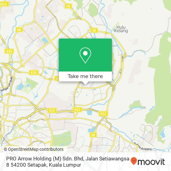 Peta PRO Arrow Holding (M) Sdn. Bhd, Jalan Setiawangsa 8 54200 Setapak