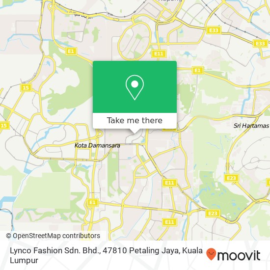 Lynco Fashion Sdn. Bhd., 47810 Petaling Jaya map