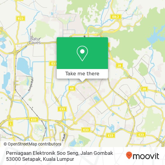 Peta Perniagaan Elektronik Soo Seng, Jalan Gombak 53000 Setapak