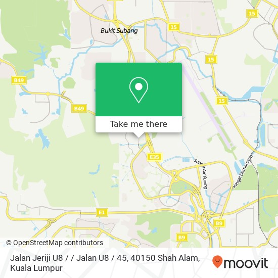 Peta Jalan Jeriji U8 / / Jalan U8 / 45, 40150 Shah Alam