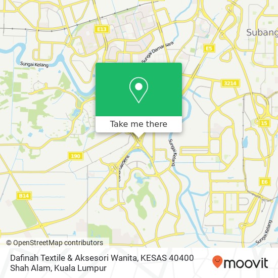 Peta Dafinah Textile & Aksesori Wanita, KESAS 40400 Shah Alam