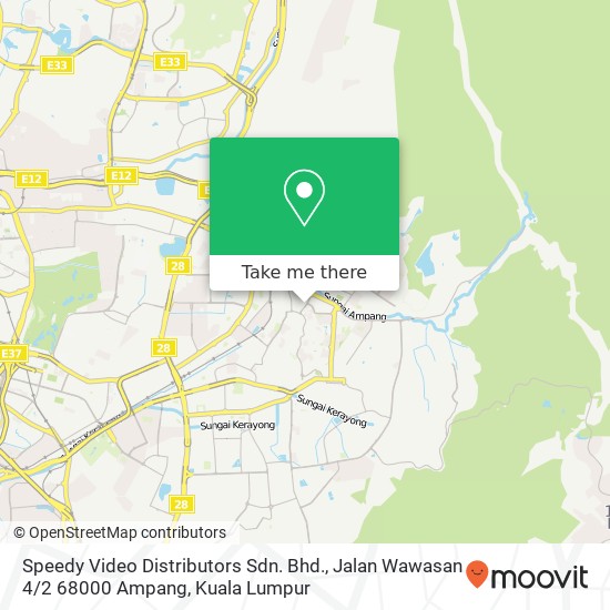 Speedy Video Distributors Sdn. Bhd., Jalan Wawasan 4 / 2 68000 Ampang map