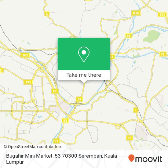 Peta Bugahir Mini Market, 53 70300 Seremban